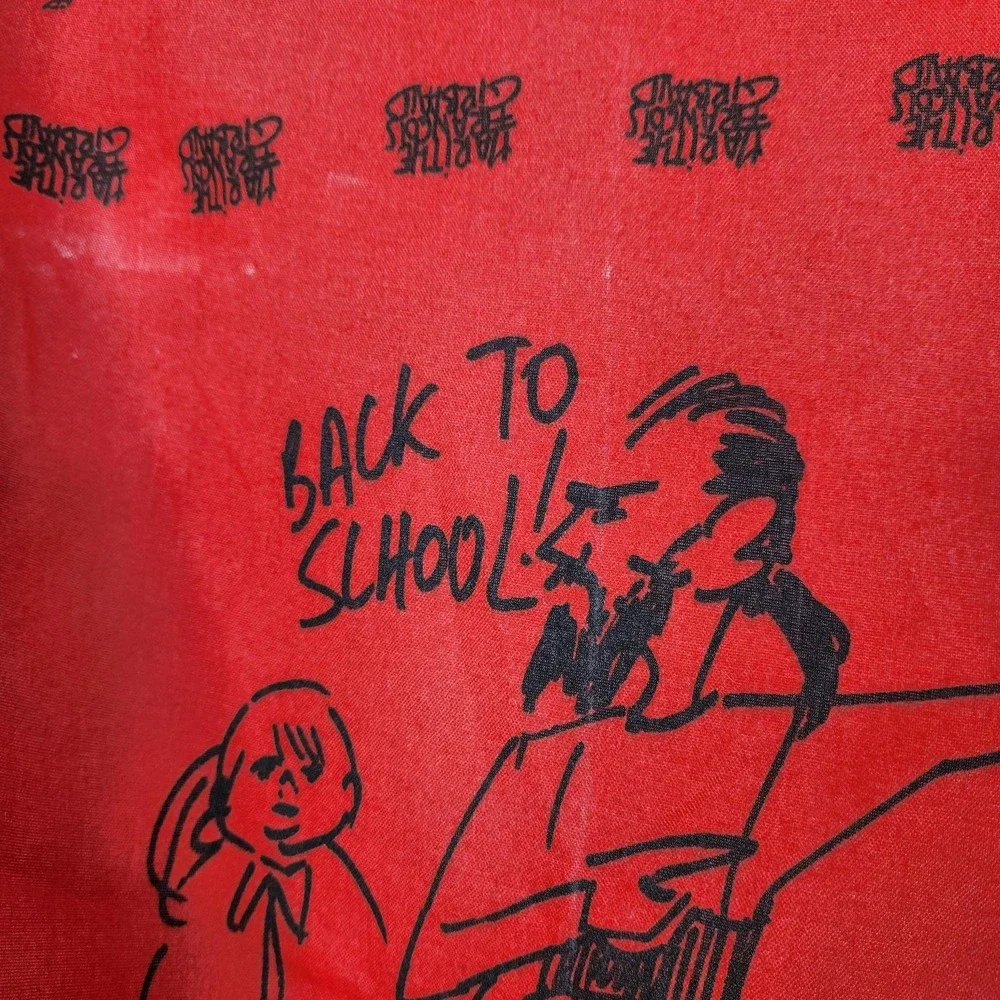 Vtg Rare MARITHE FRANCOIS GIRBAUD Bandana Scarf Red Back To School Square